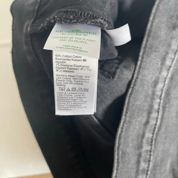 J. Crew High-Rise Mid Length Cutoff RW Hem Denim Short Washed Black - Size 31 - Picture 6 of 6